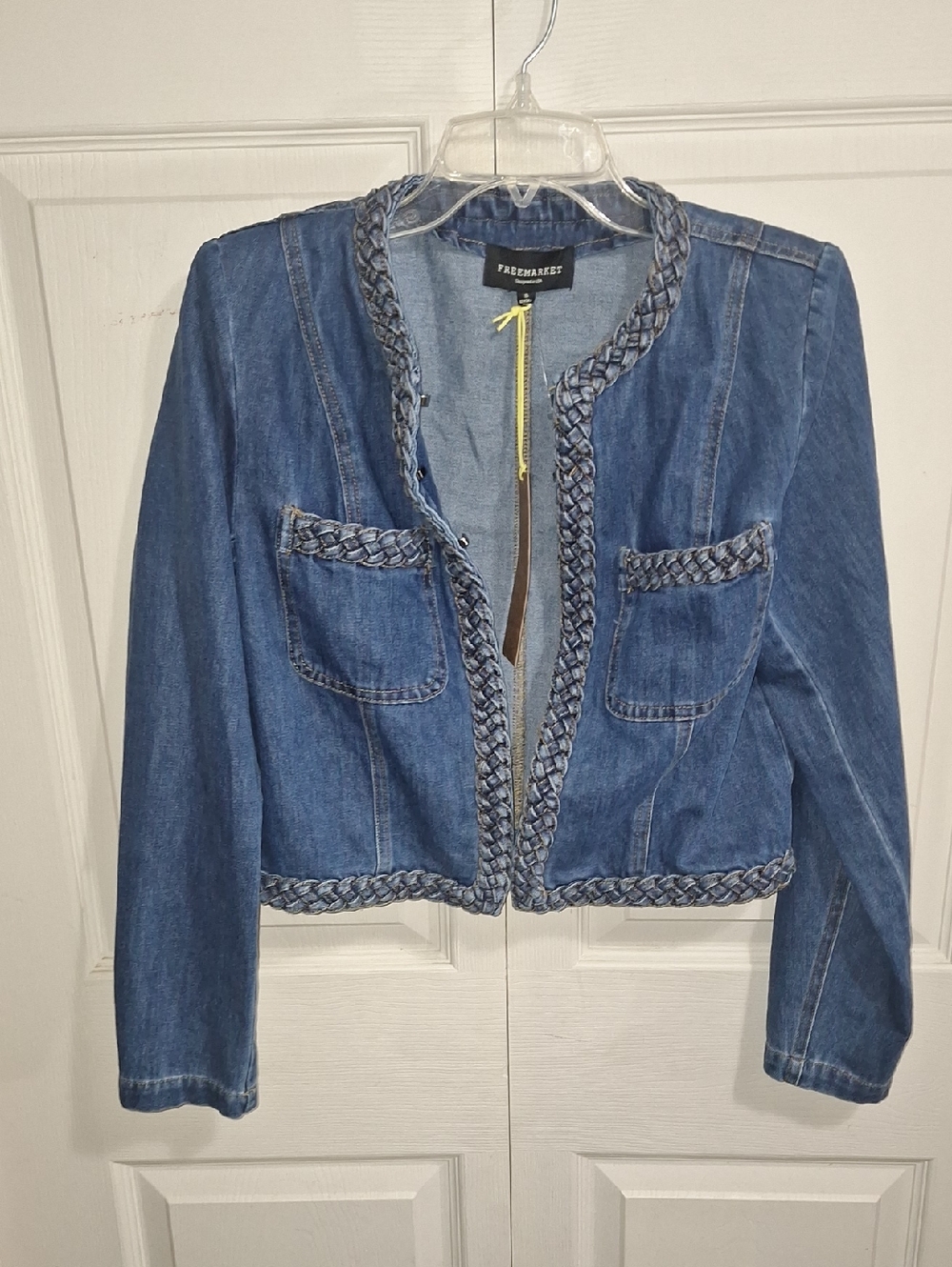 Freemarket "Heritage Twist" Cropped Denim Jacket - Blue - S